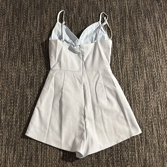 Superdown Blue Jumpsuit with Plunging V-neckline - Picture 2 of 6